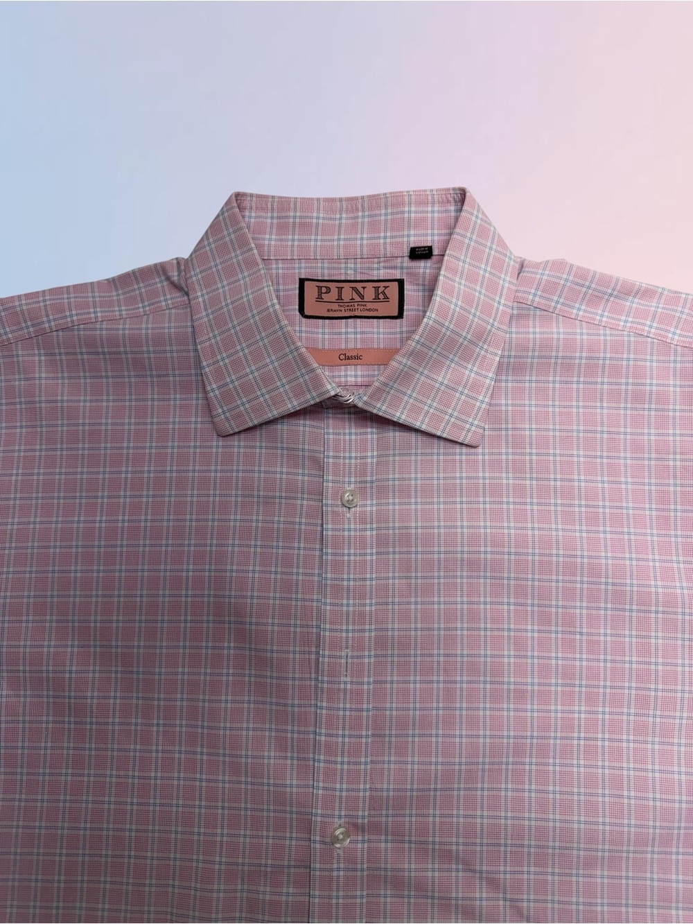 THOMAS PINK Men’s XL (17.5 - 37) Pink CLASSIC Dress Shirt